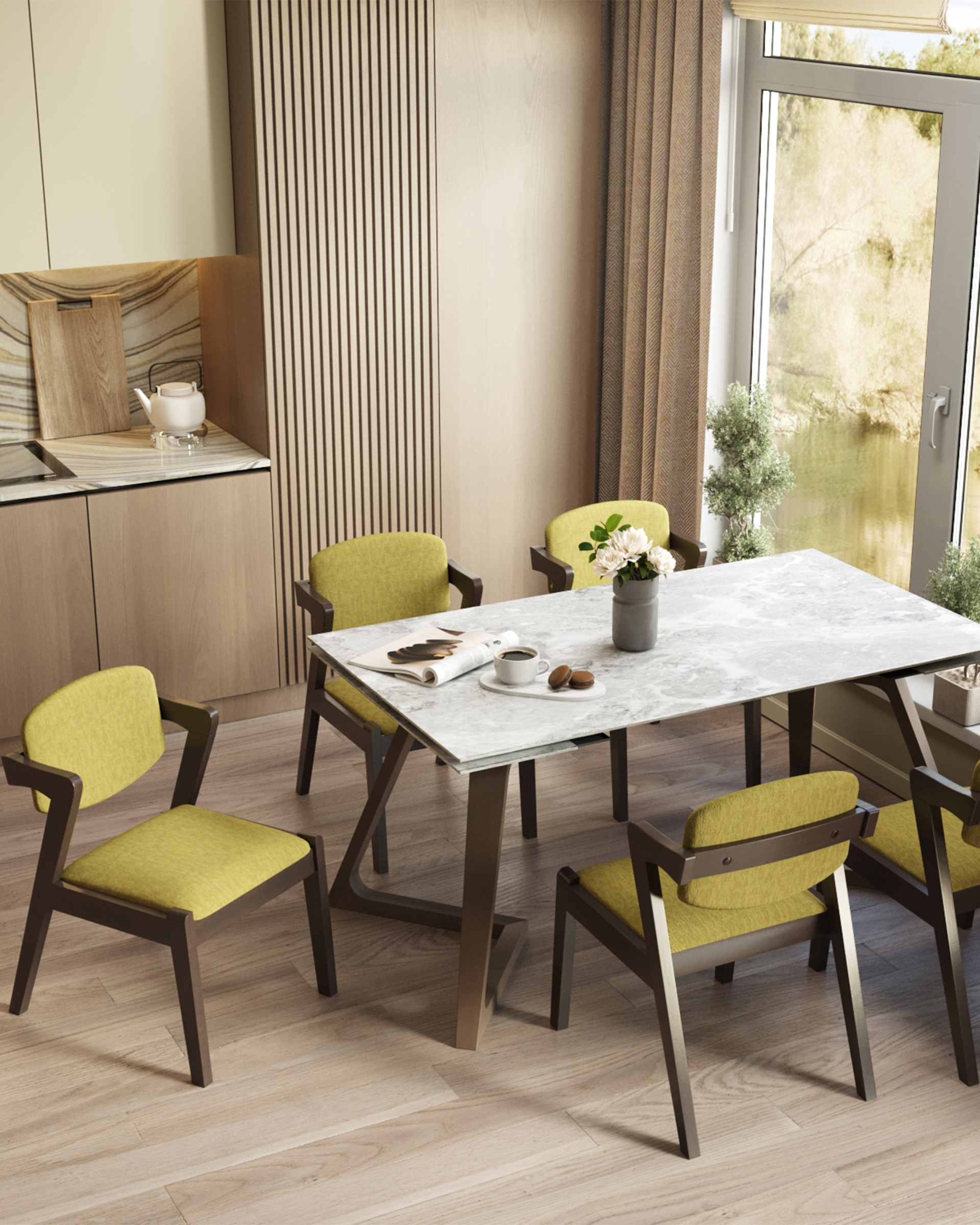 Стул обеденный VIVA оливковый 2 шт. из Италии