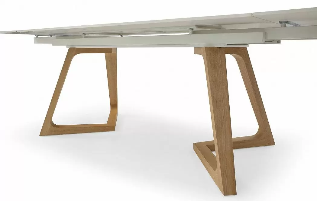 Стол раскладной Sorrento 160-220, белая керамика/ясень из Италии