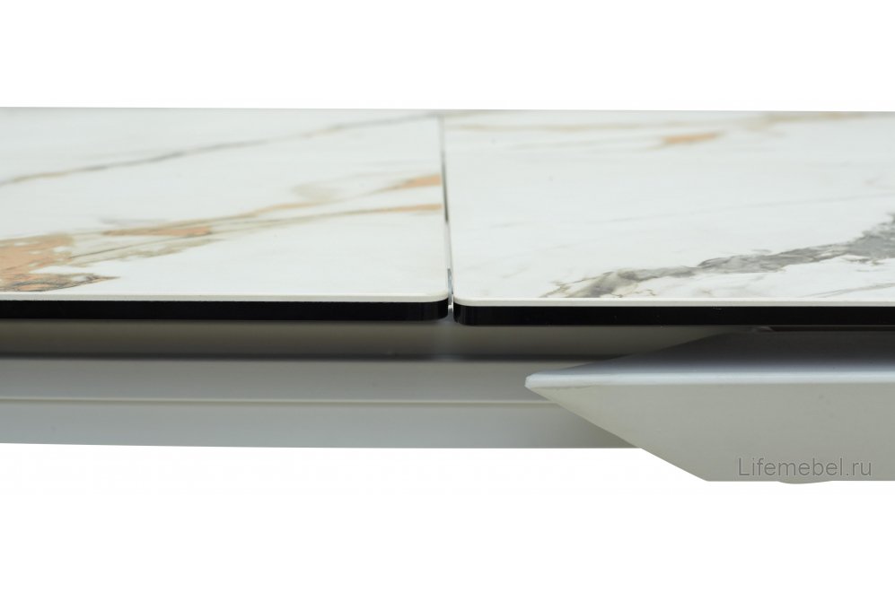 Стол CREMONA 160 KL-188 Контрастный мрамор / белый каркас М-City из Италии