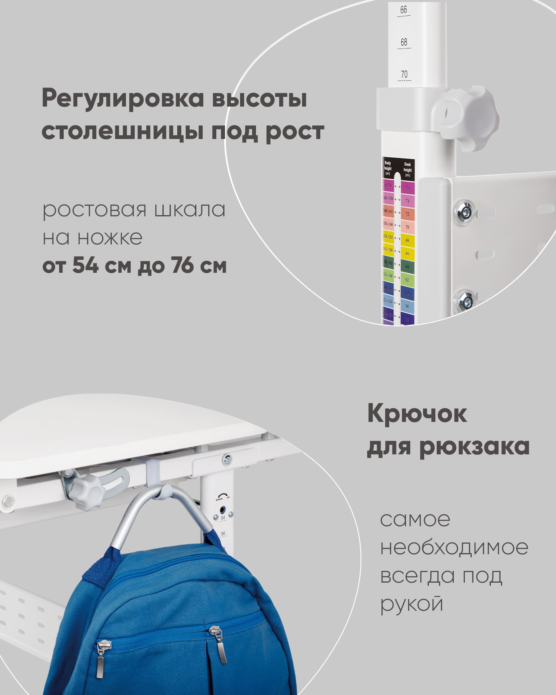 Парта растущая E601 клен из Италии