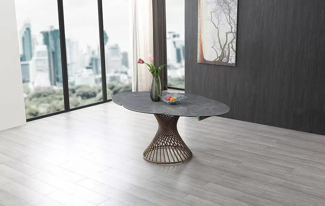 Стол раскладной Tornado Bronze 120-180, серая керамика/бронза из Италии