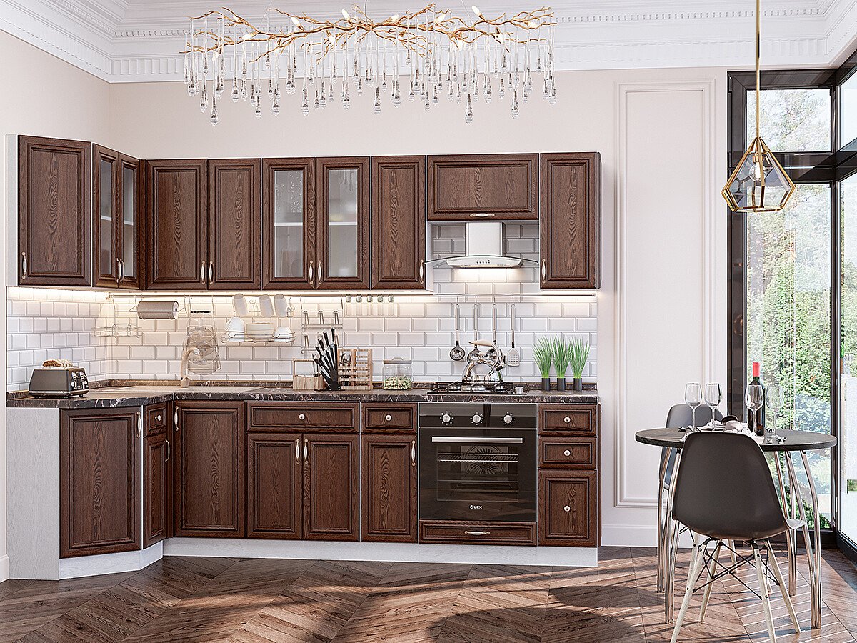 Кухня Шале-03 2140*1200/2790*600 Brown Dreamline