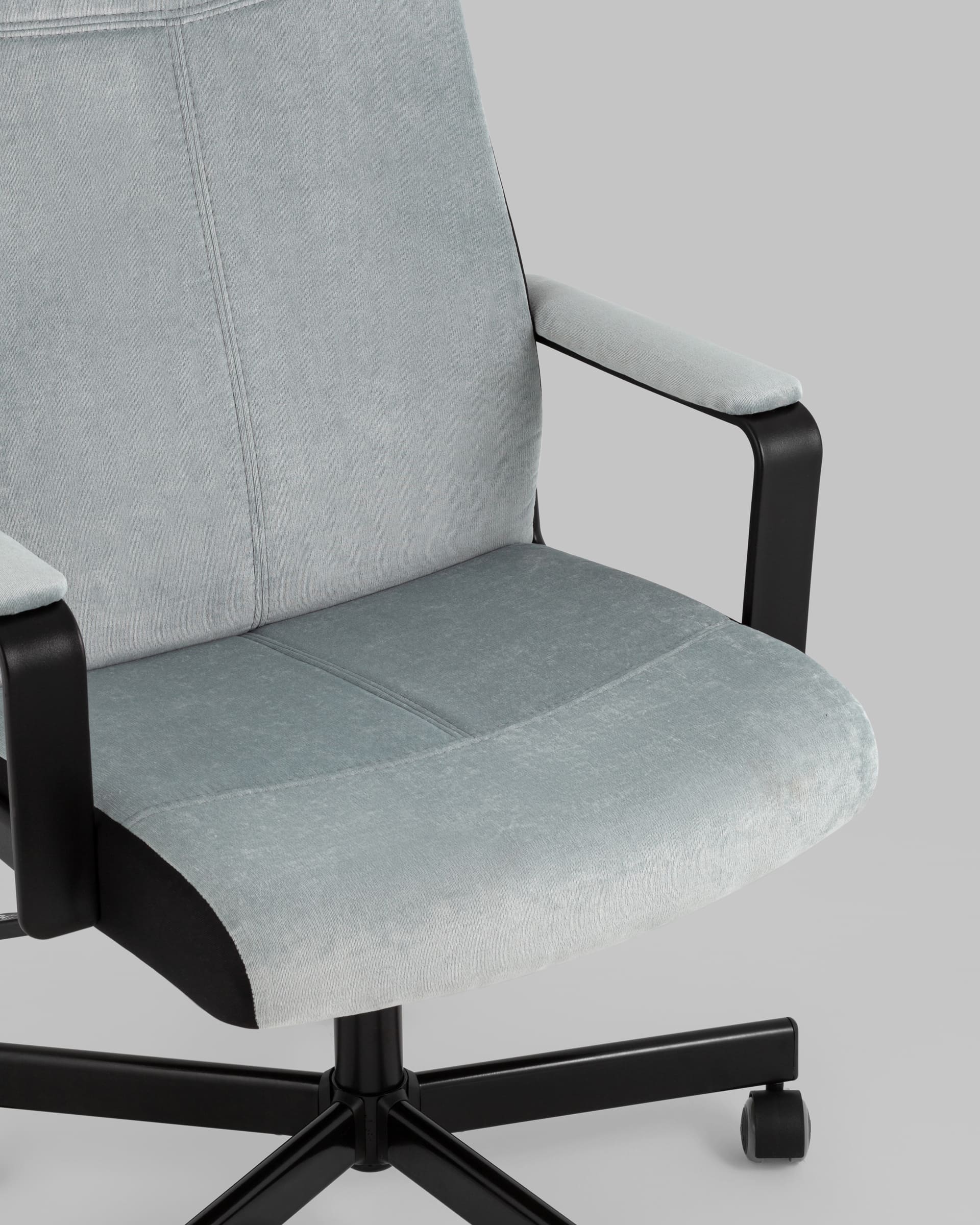 Кресло руководителя TopChairs ST-DOMINGO серо-голубой из Италии