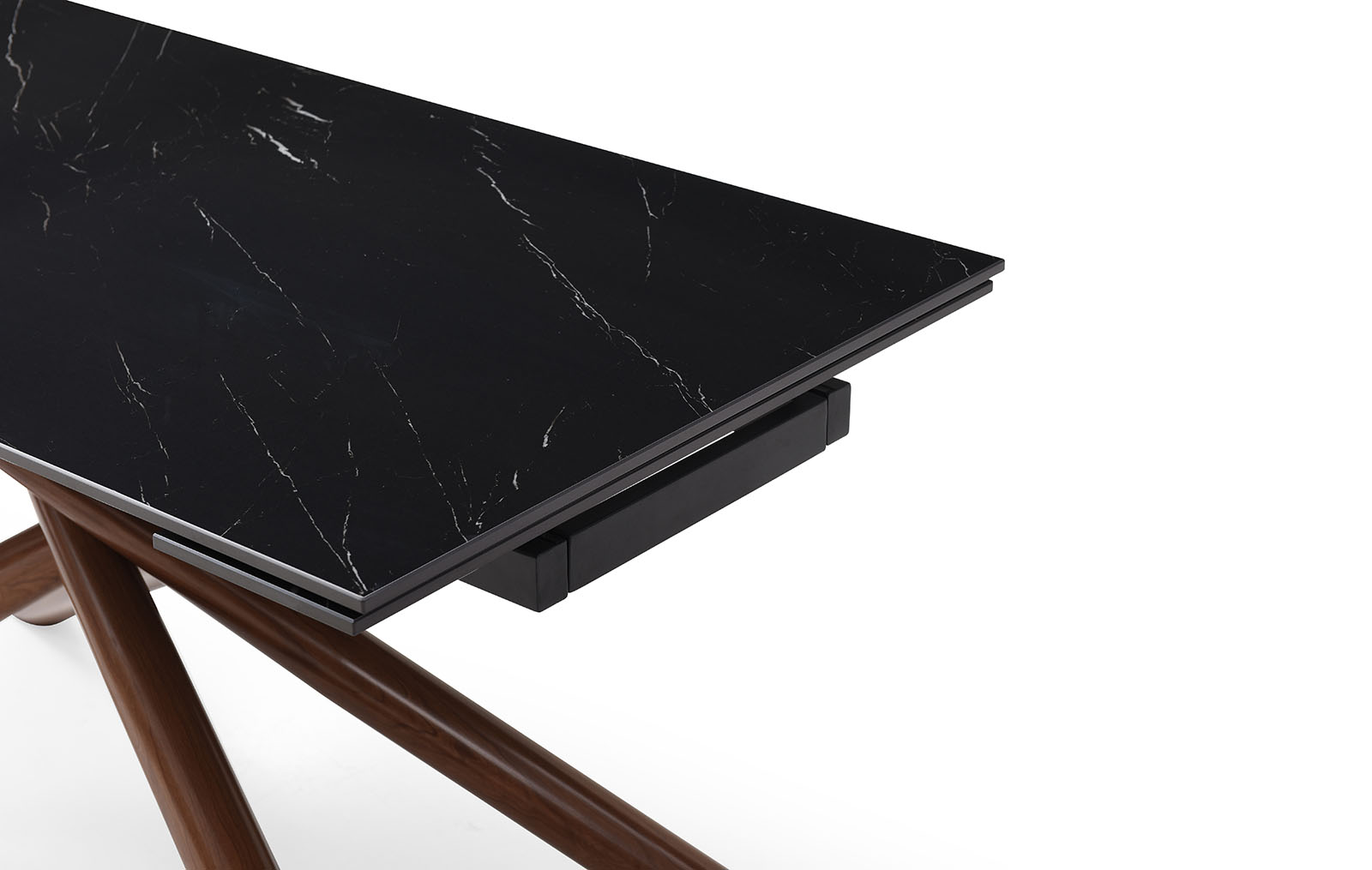 Стол раскладной Ravenna 140-180, черная керамика/орех из Италии