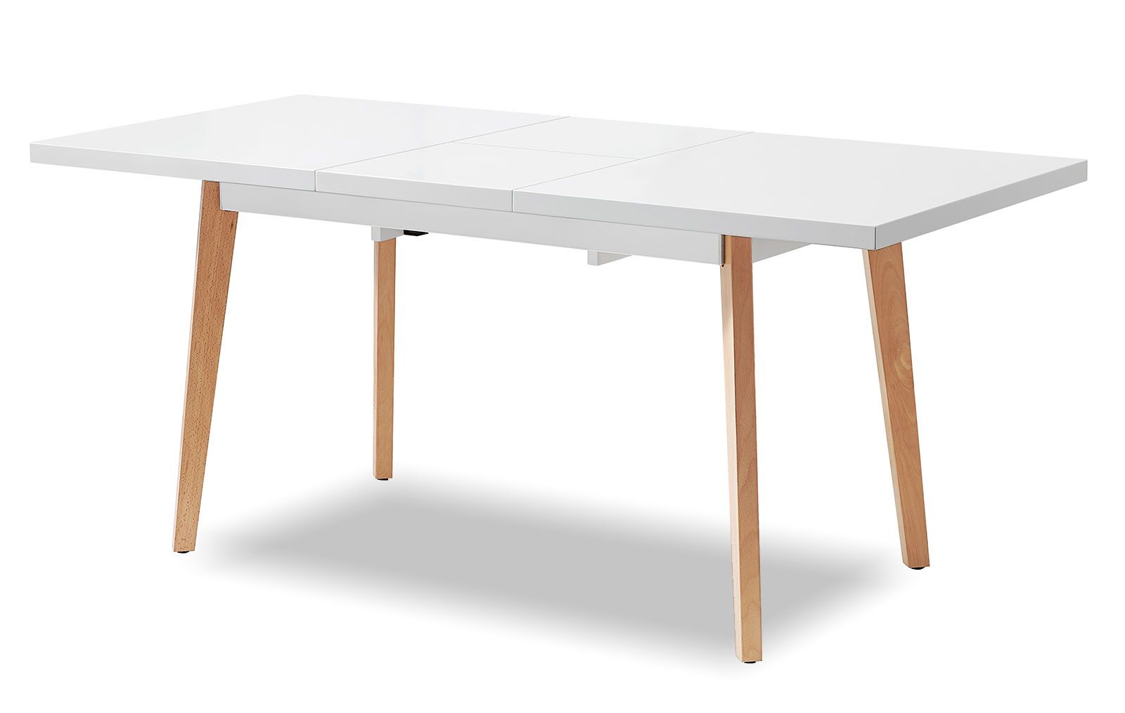 Стол раскладной Pamela 130-170, белый матовый/бук из Италии