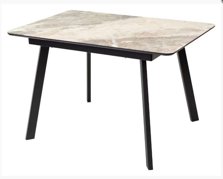 Стол АРУБА 120 нераздвижной КАТАЛОНИЯ, стекло/ ЧЕРНЫЙ каркас М-City из Италии