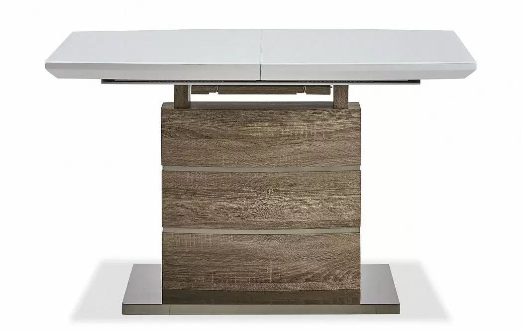 Стол раскладной Arioso Glass (140), белый/дуб из Италии
