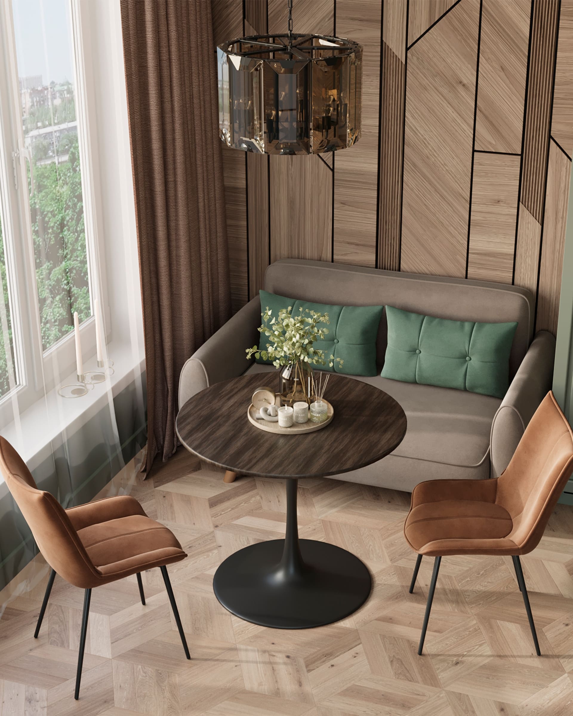 Стол обеденный Strong Round 90х90 темный орех из Италии