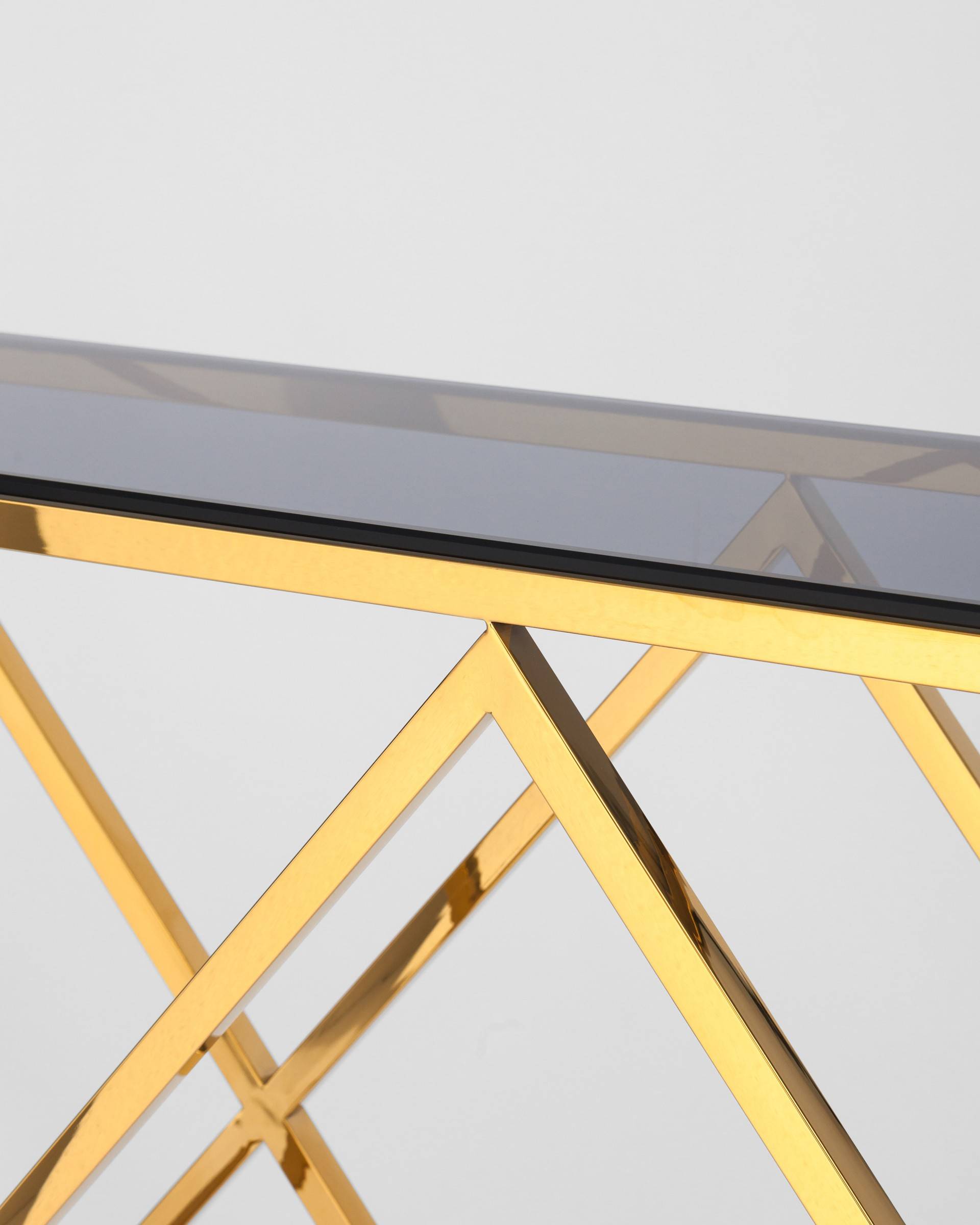 Консоль ИНСИГНИЯ 115*30 золото стекло smoke из Италии