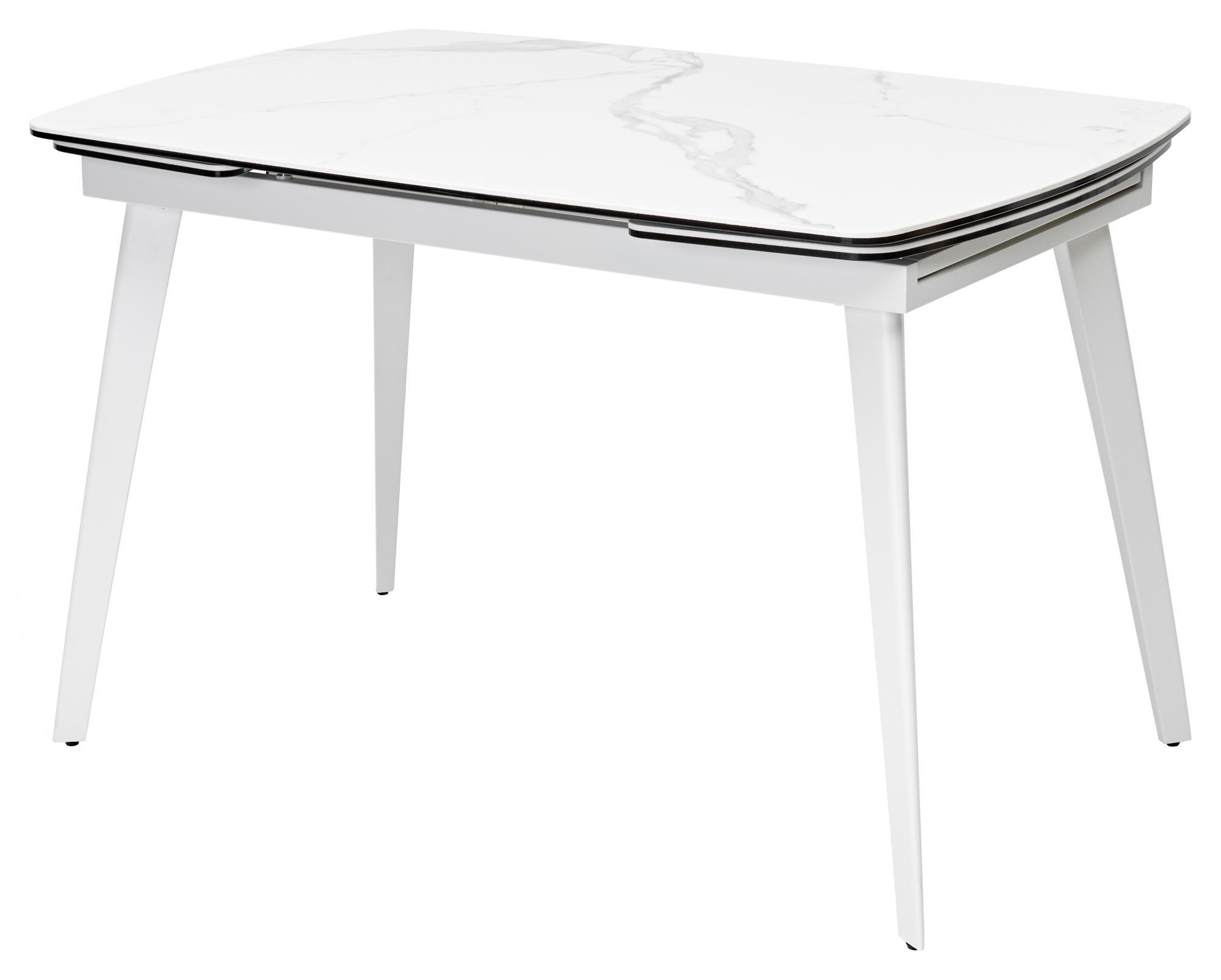 Стол ELIOT 120 GLOSS STATUARIO WHITE SOLID CERAMIC / WHITE М-City из Италии