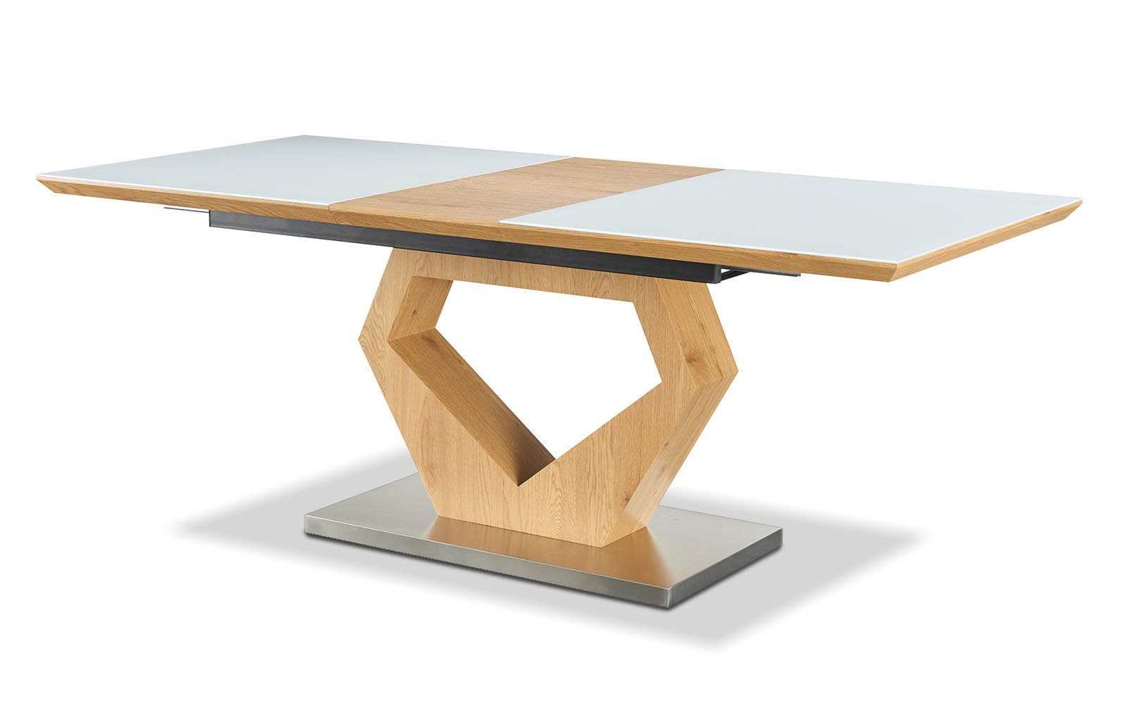 Стол раскладной Diamond 160-200, белый/дуб из Италии