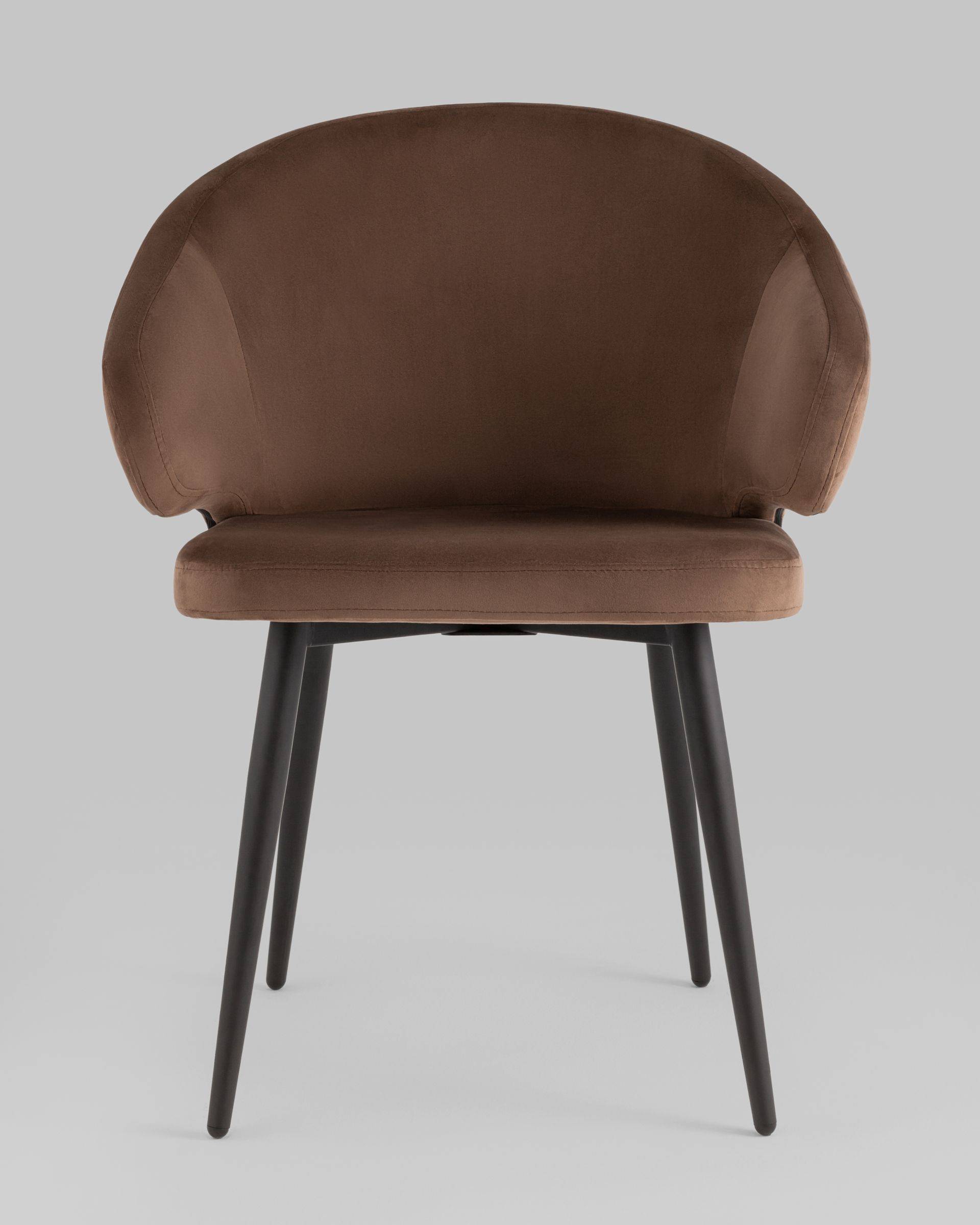 Стул с подлокотниками Codo велюр коричневый из Италии