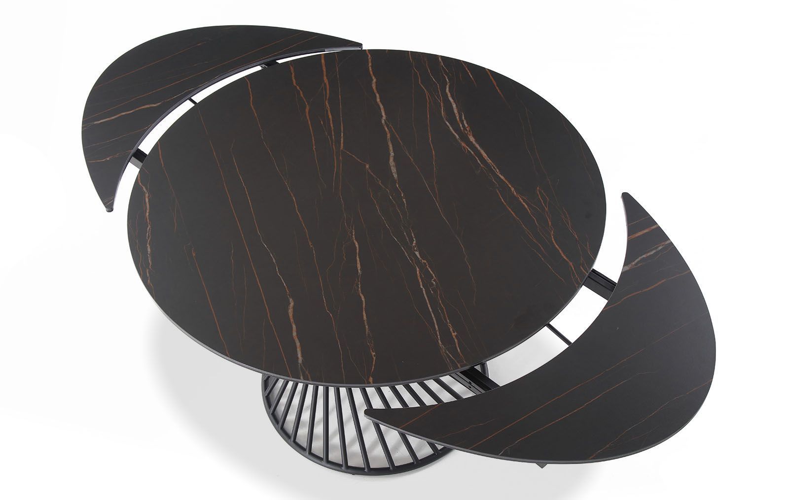 Стол раскладной Tornado 120-180, темная керамика/черный из Италии