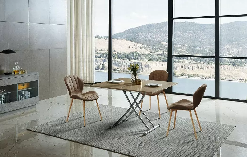 Стол-трансформер Clayton II, бук/хром из Италии