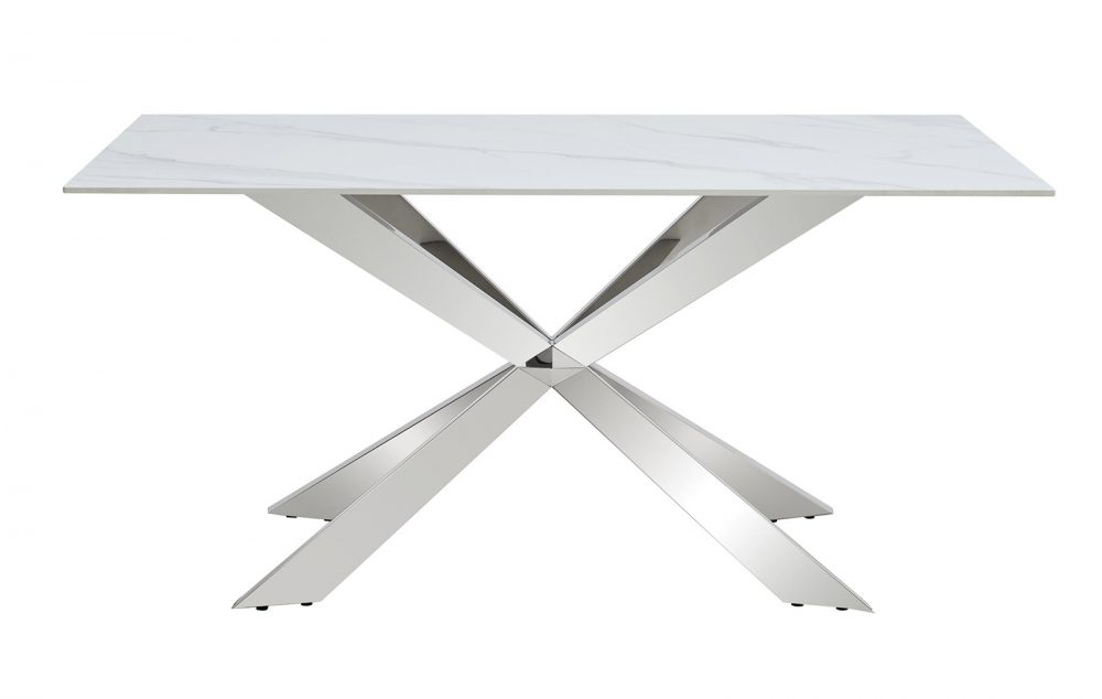 Обеденный стол T088-160 белый камень из Италии