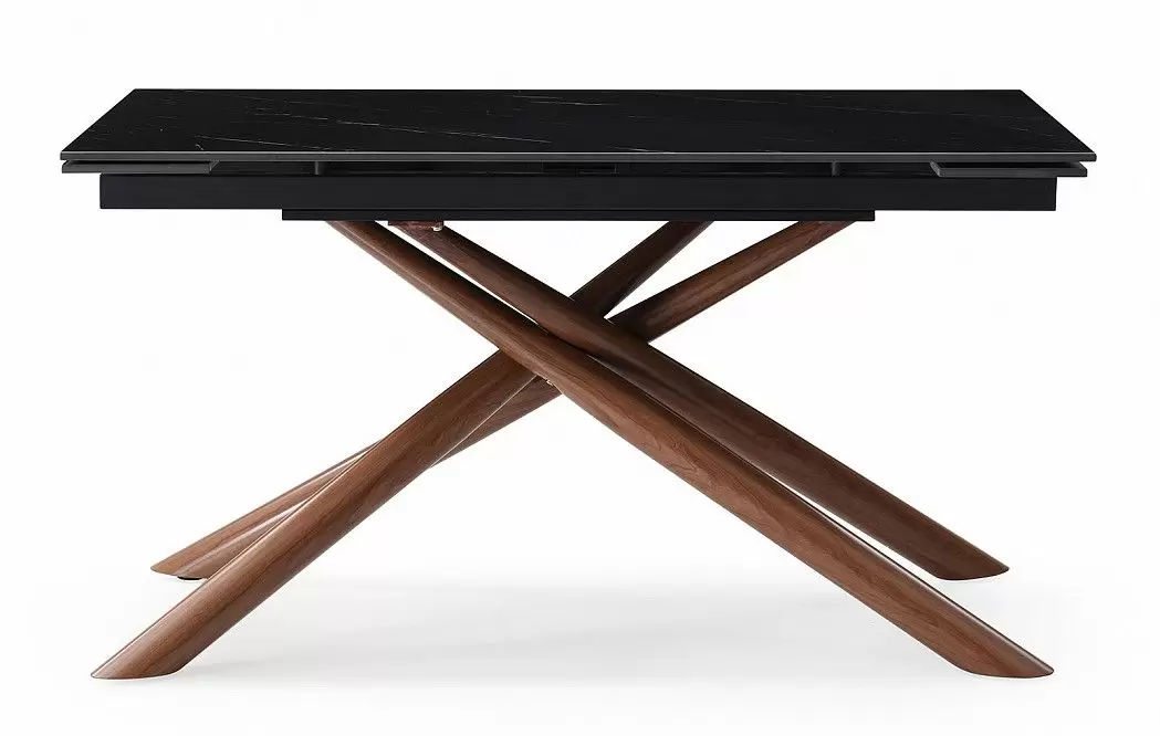 Стол раскладной Ravenna 160-220, черная керамика/орех из Италии