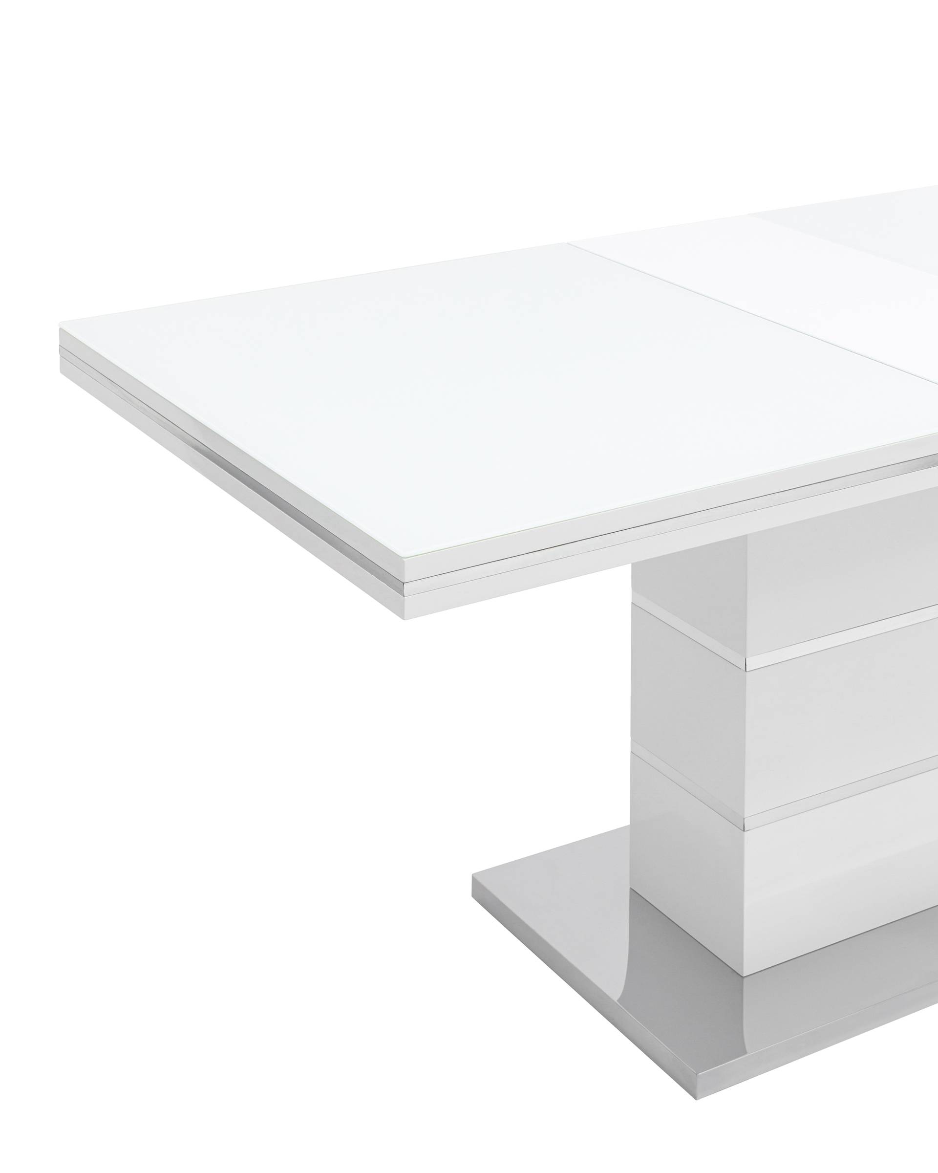 Стол обеденный Глазго раскладной 140-170*80 глянцевый белый из Италии