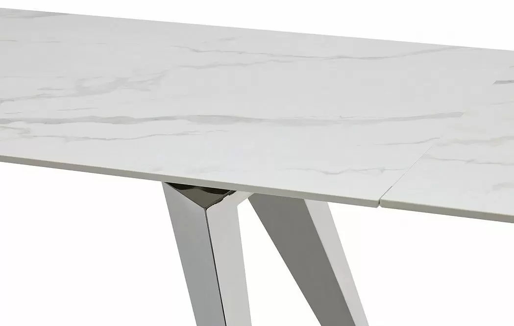 Стол раскладной Ramses 160-230, белый мрамор/хром из Италии