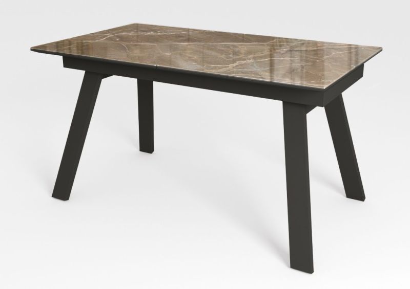 Стол Морис 140 БРАУН, стекло/ ЧЕРНЫЙ М-City из Италии