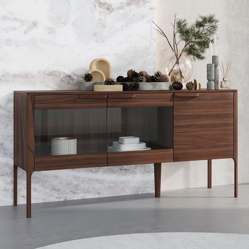 Буфет отделка шпон грецкого ореха MOD INTERIORS RONDA из Италии