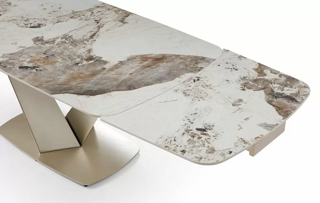 Стол раскладной Victoria 180-280, светлая керамика/шампань из Италии