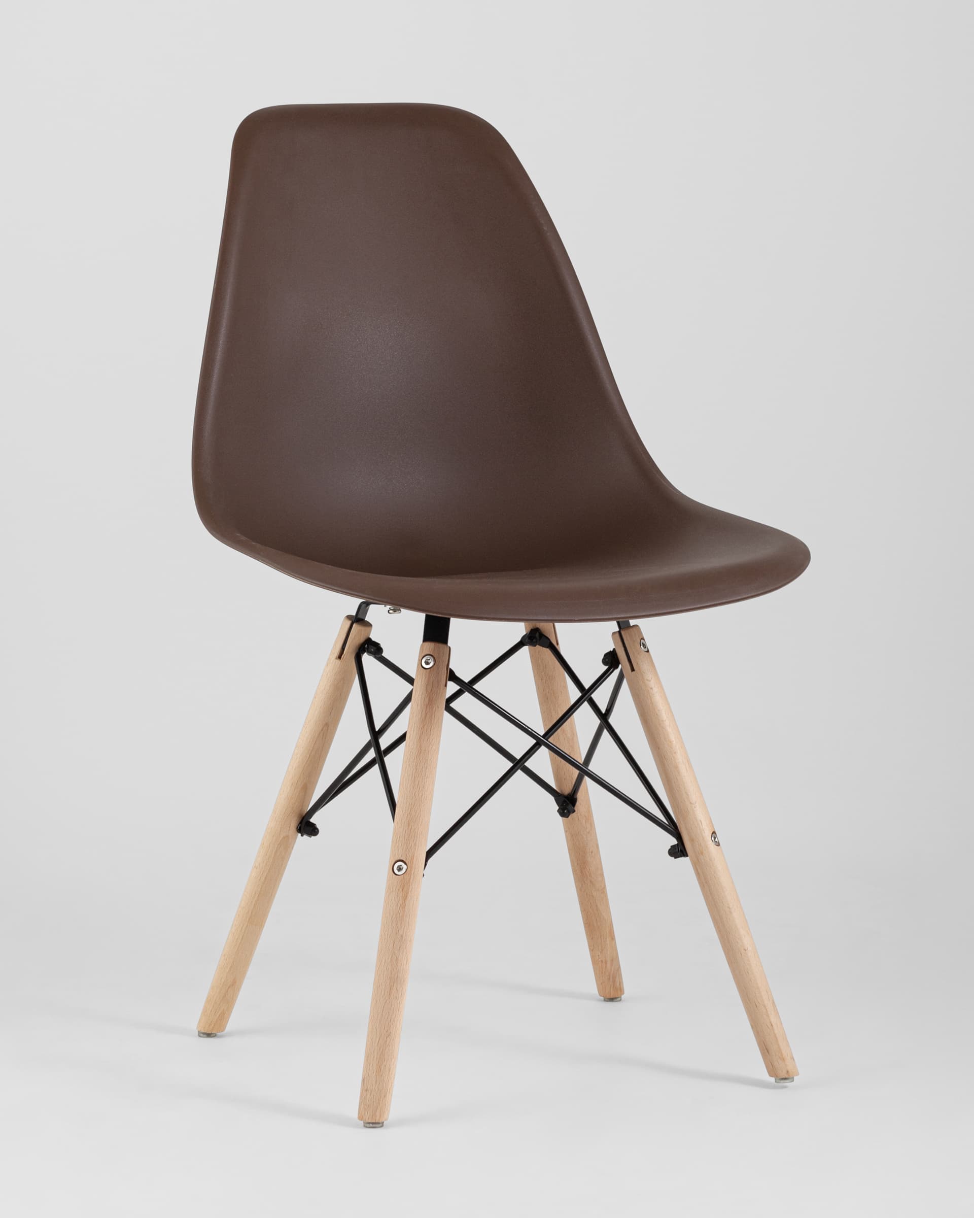 Стул Eames Style DSW коричневый (разборный каркас) из Италии