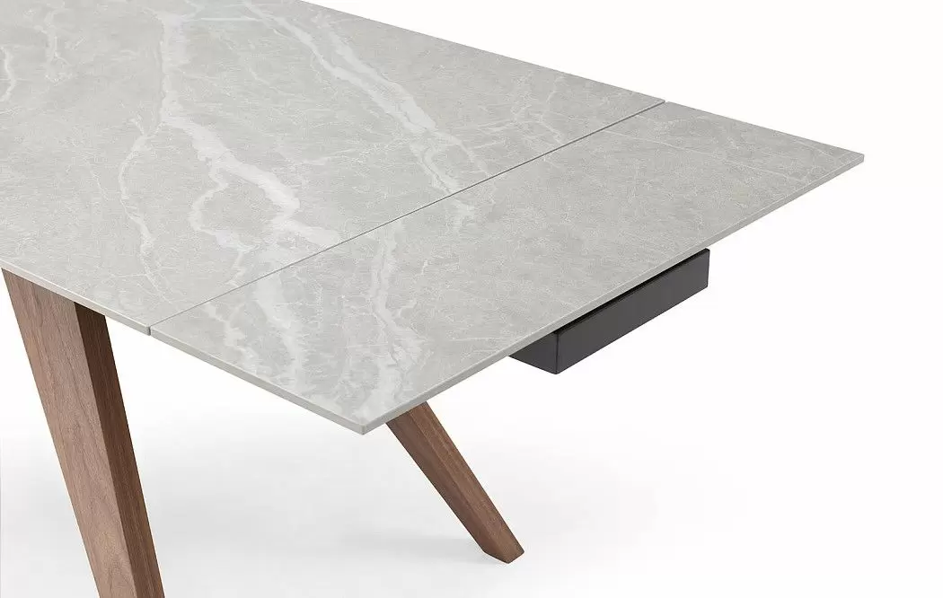 Стол раскладной Valencia 120-180, серая керамика/орех из Италии