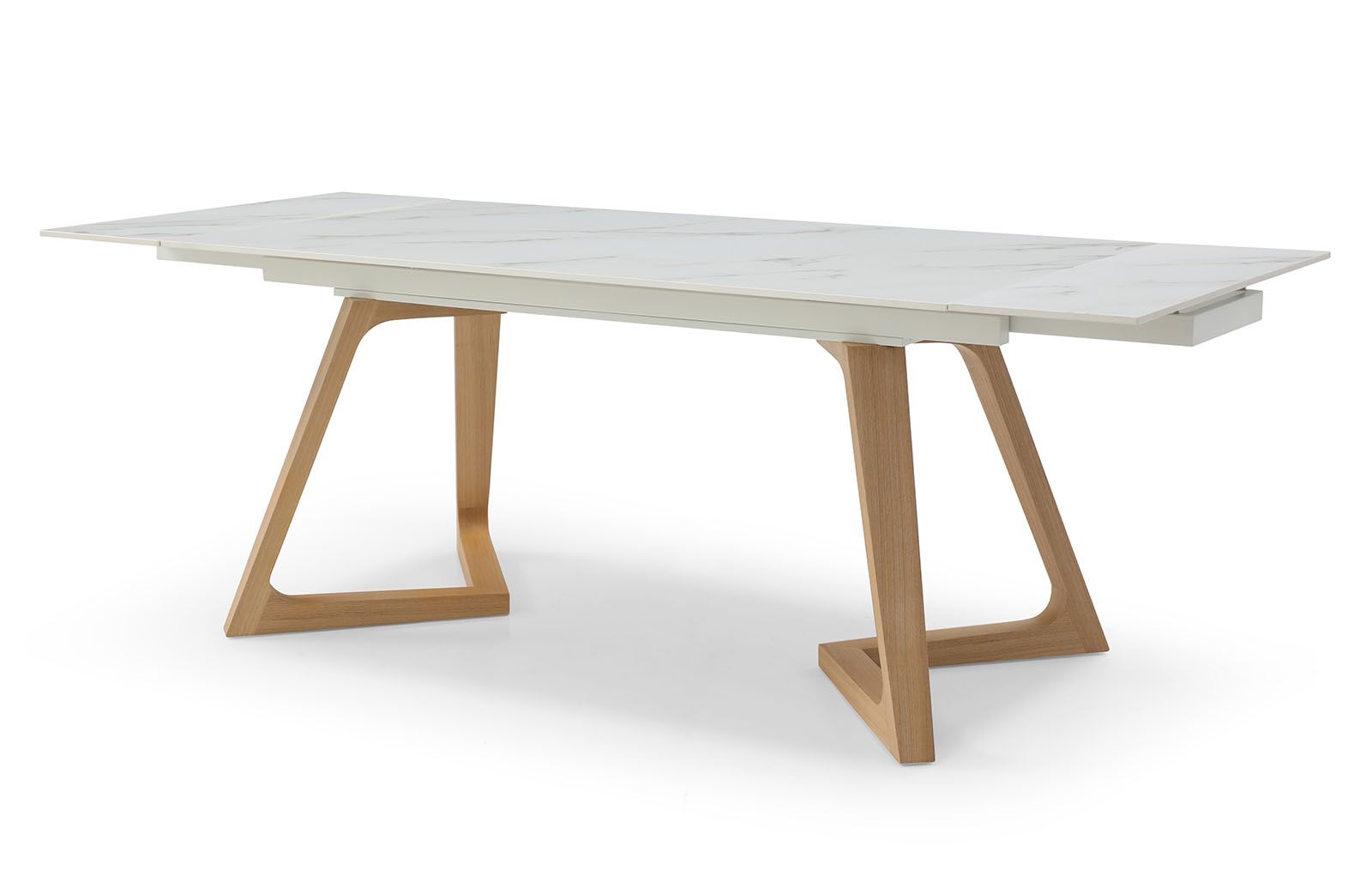 Стол раскладной Sorrento 160-220, белая керамика/ясень из Италии