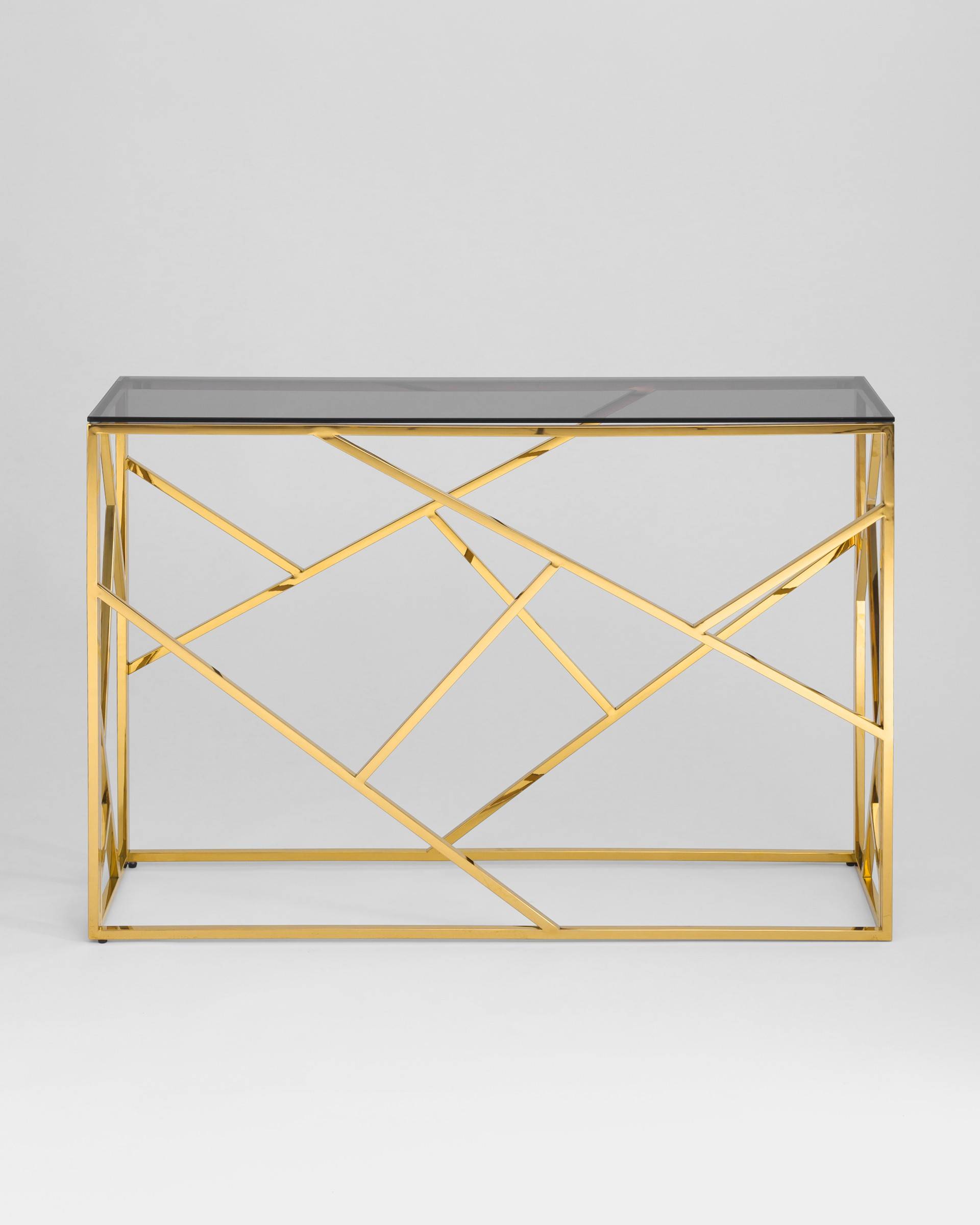 Консоль АРТ ДЕКО 115*30 золото стекло smoke из Италии