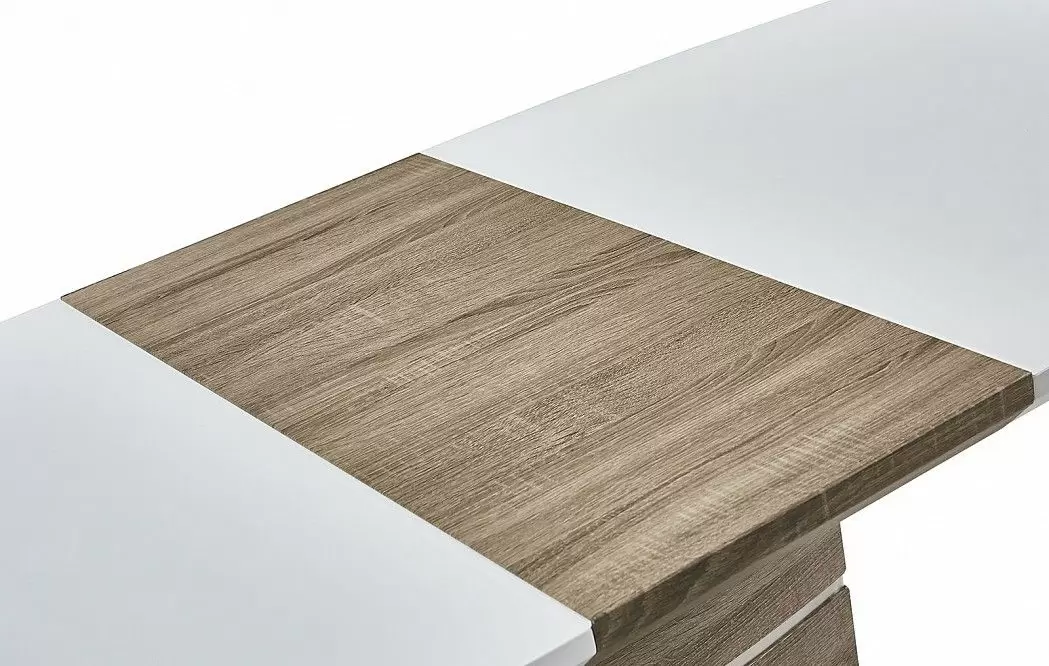 Стол раскладной Arioso Glass (140), белый/дуб из Италии