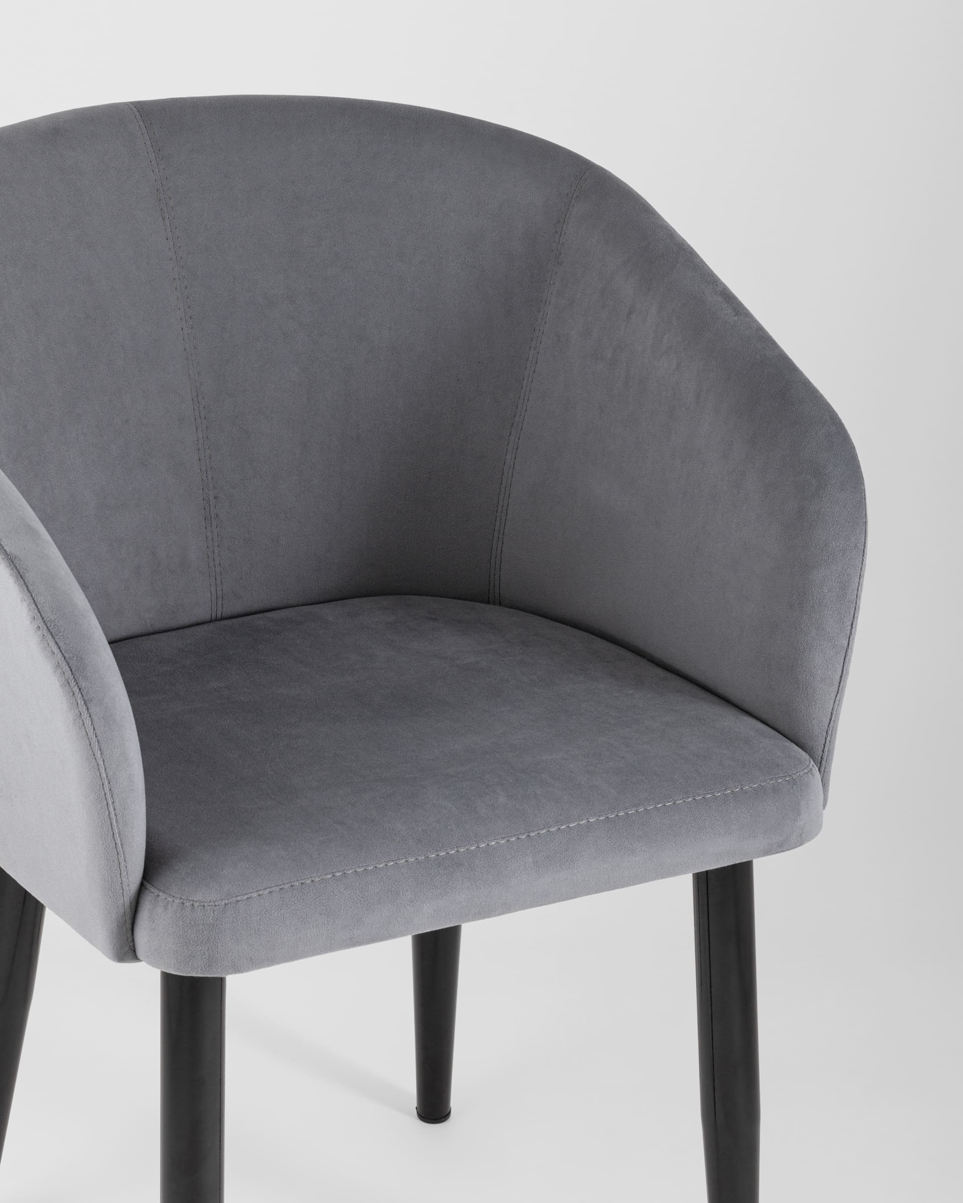 Кресло Ральф велюр серый из Италии