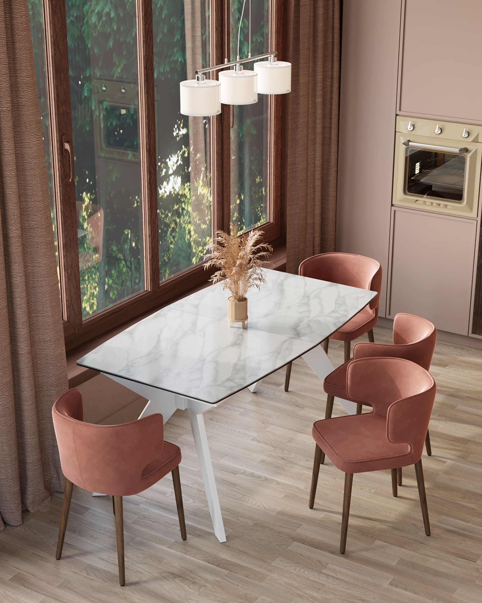 Стол обеденный Аркада раскладной 160-210*90 керамика светлая из Италии