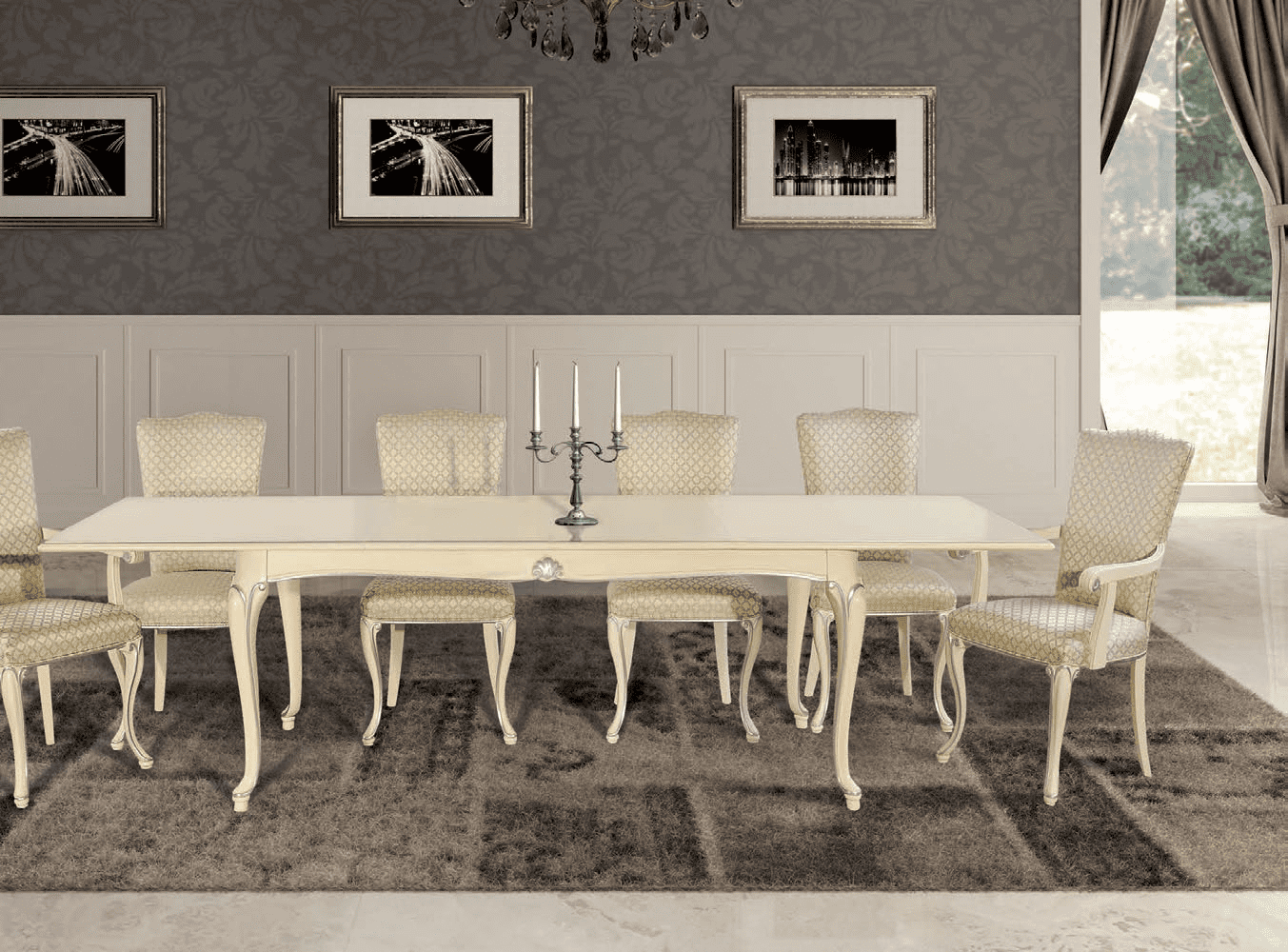 Стол Art Deco 3168, кресло Art Deco 3172 и стул Art Deco 3174 из Италии