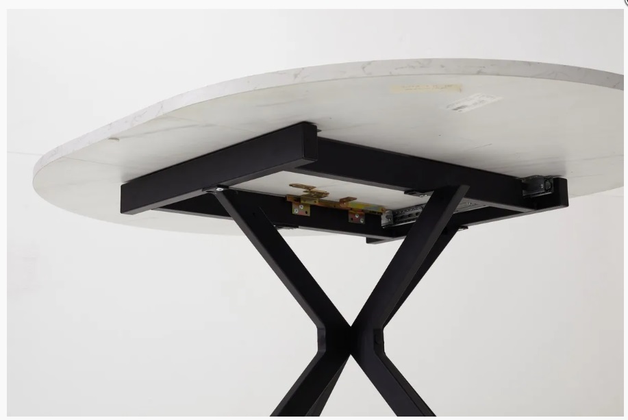 Стол ВЕГА D110 раскладной Мрамор Леванто / черный каркас М-City из Италии