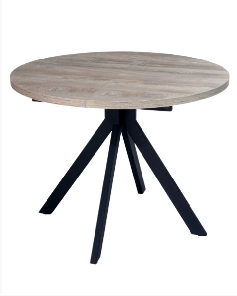 Стол КОРФУ 100 раскладной Дуб Эндгрейн / черный каркас M-City из Италии