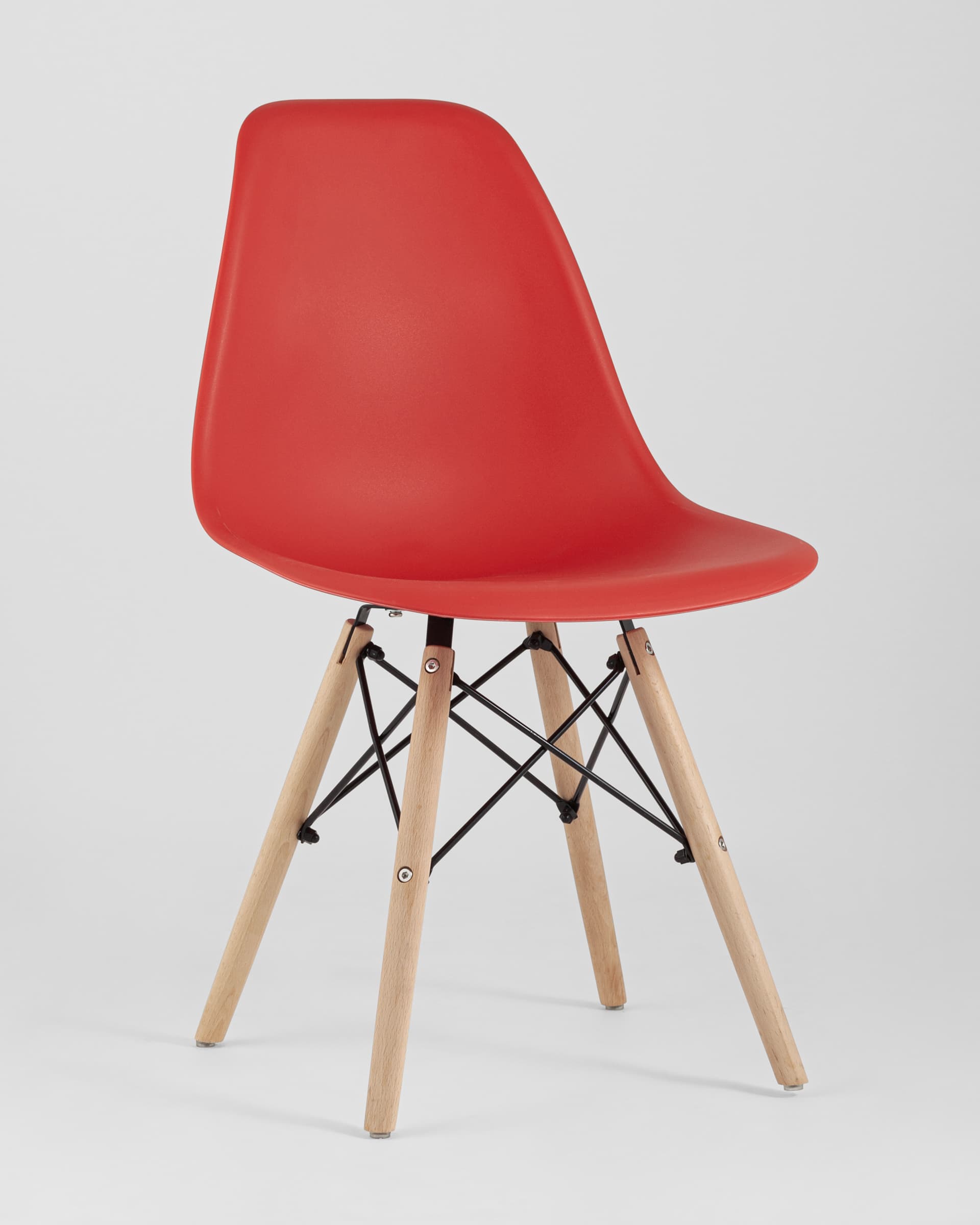 Стул Eames Style DSW красный (разборный каркас) из Италии