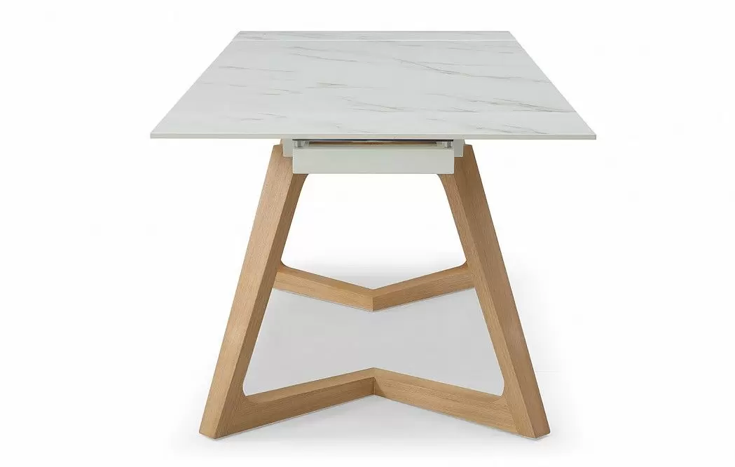 Стол раскладной Sorrento 160-220, белая керамика/ясень из Италии