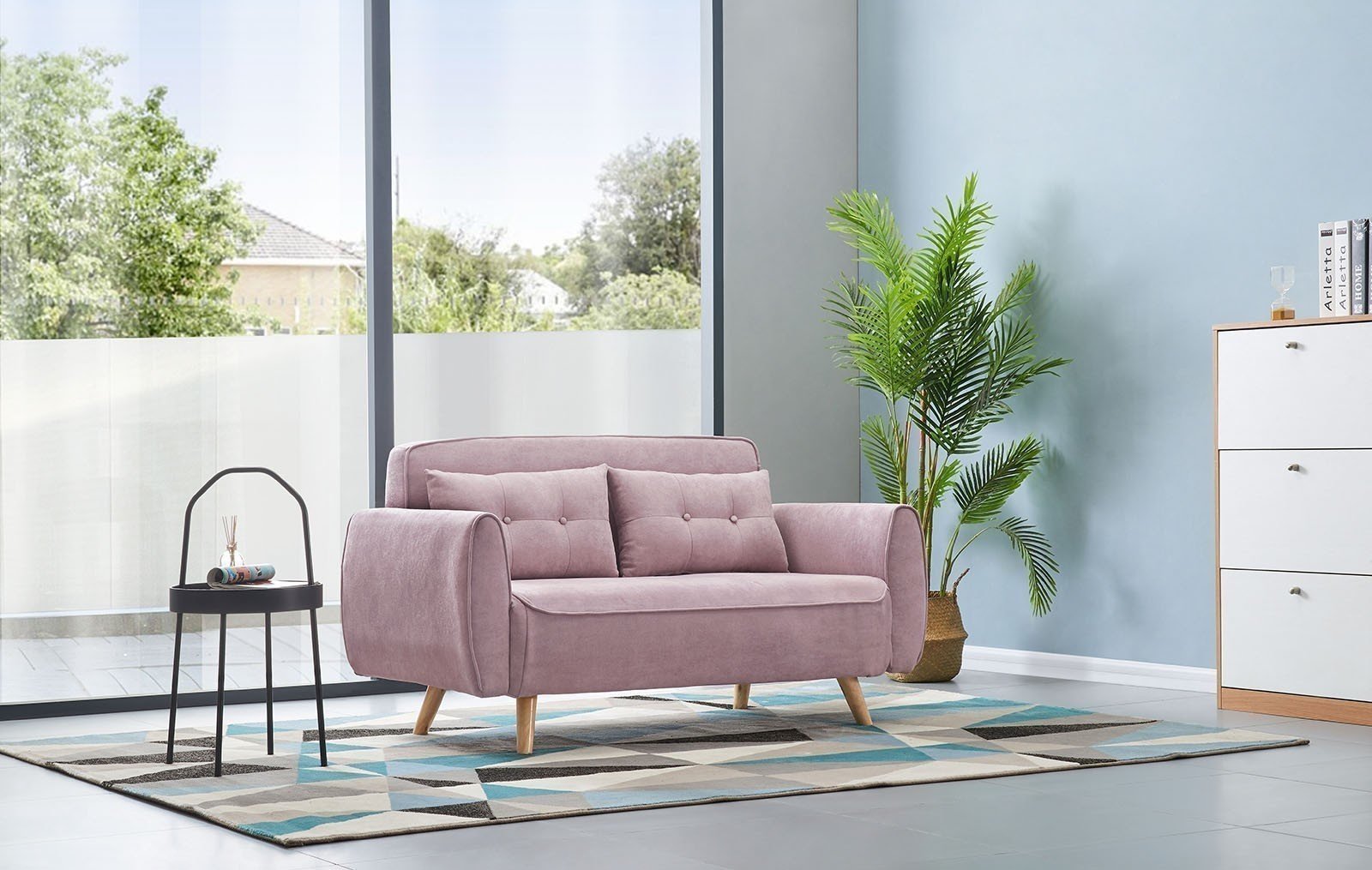 Диван-кровать Charm, пепельная роза из Италии