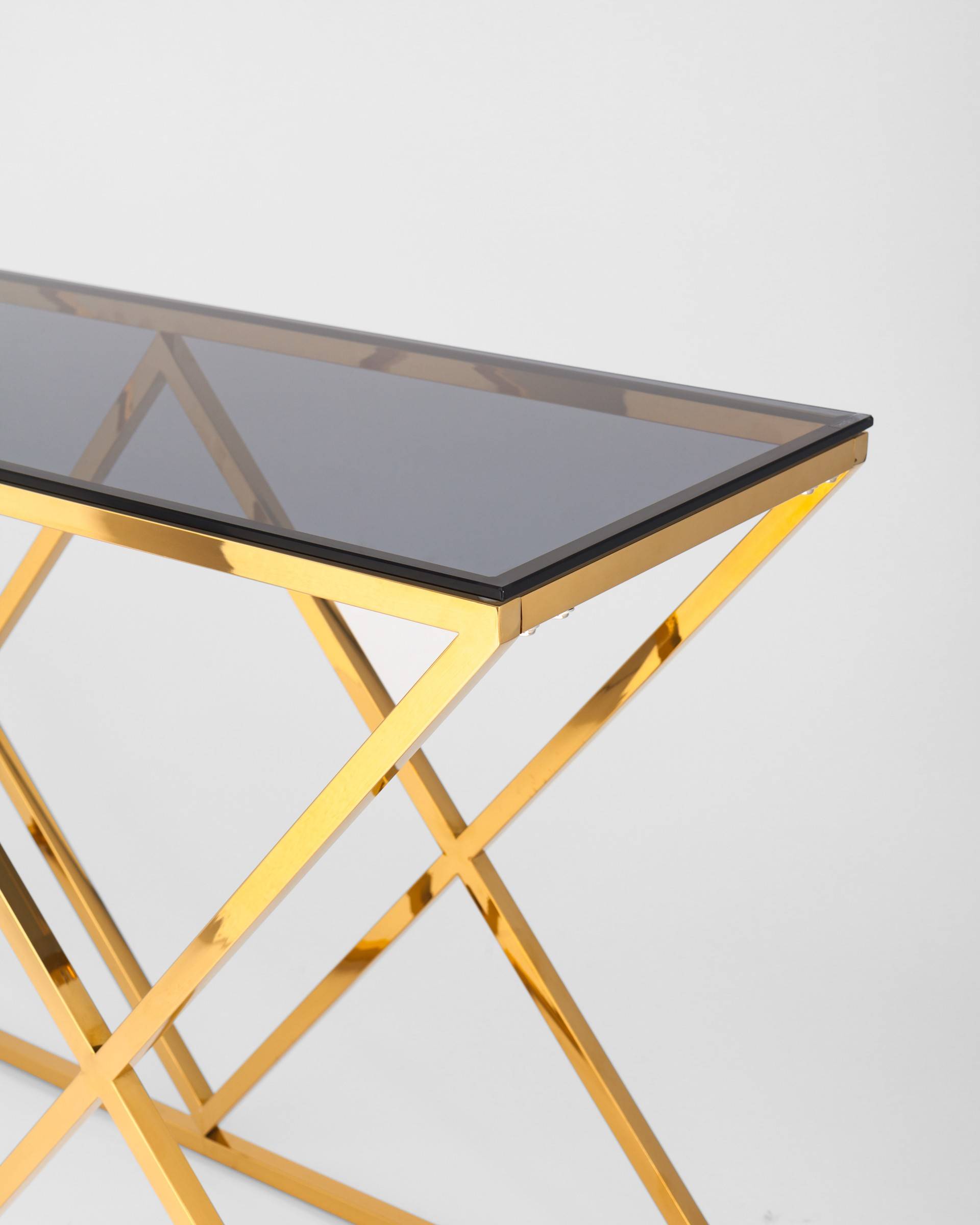 Консоль ИНСИГНИЯ 120*40 золото стекло smoke из Италии