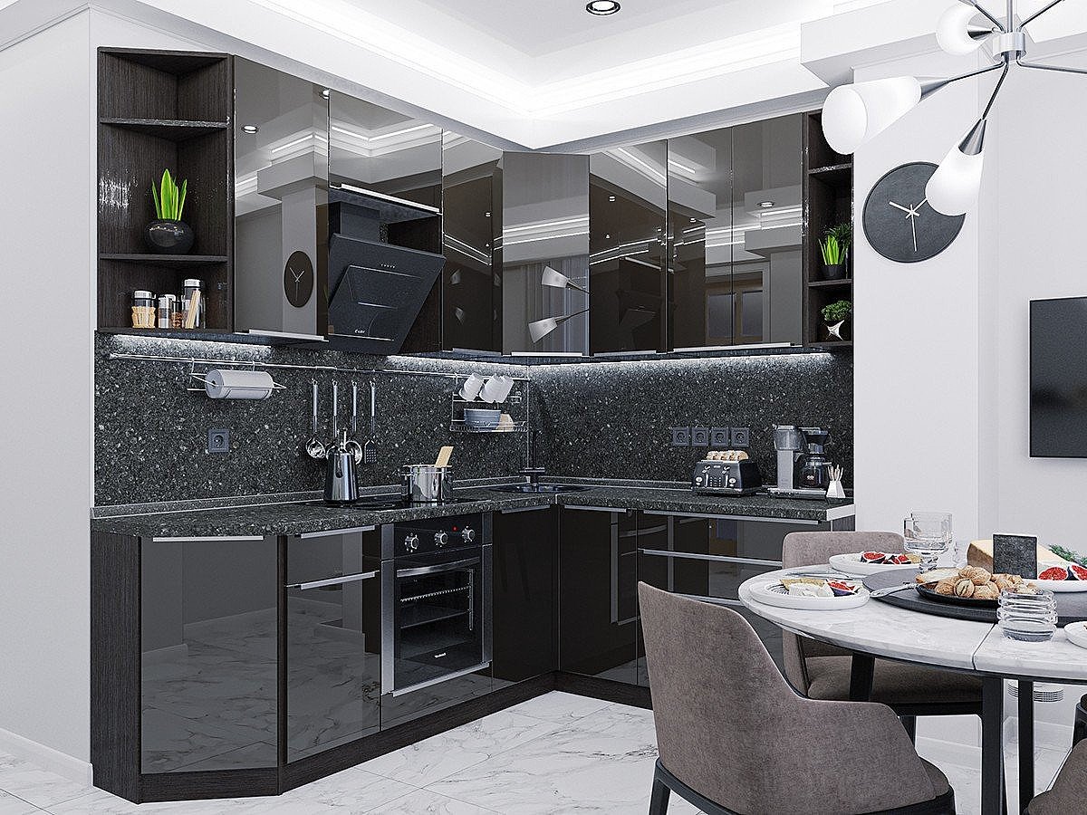 Кухня Фьюжн-04 2340*2200/1790*600 Anthracite