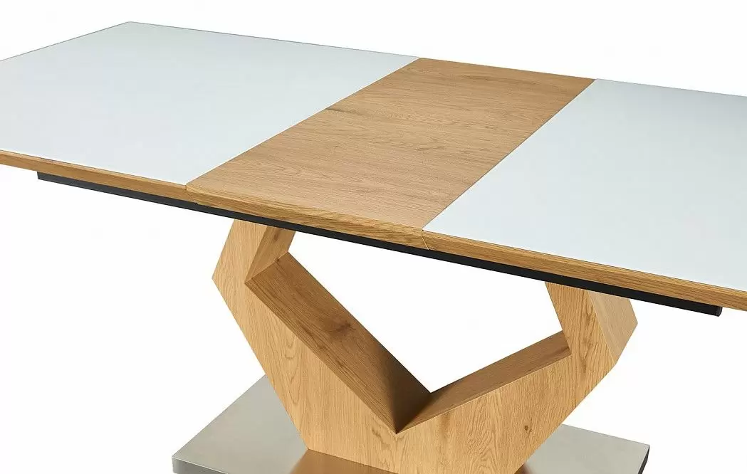 Стол раскладной Diamond 160-200, белый/дуб из Италии