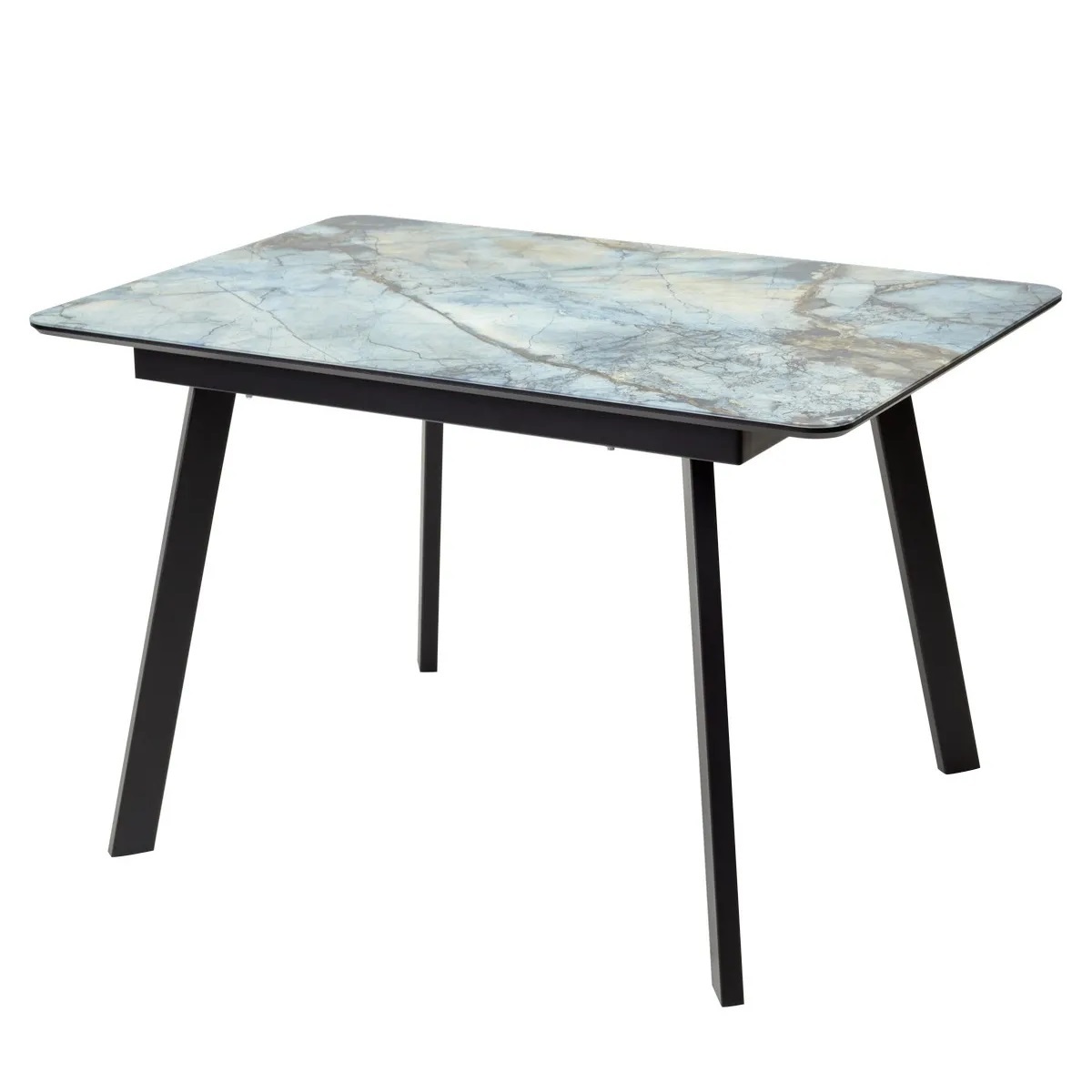 Стол АРУБА 140 нераздвижной МАГЕЛЛАН, стекло/ ЧЕРНЫЙ каркас М-City из Италии