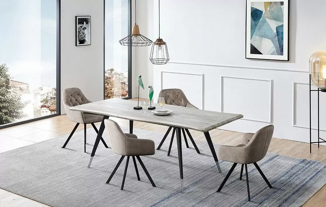 Стол раскладной Dusseldorf 140-180, античный дуб/черный из Италии