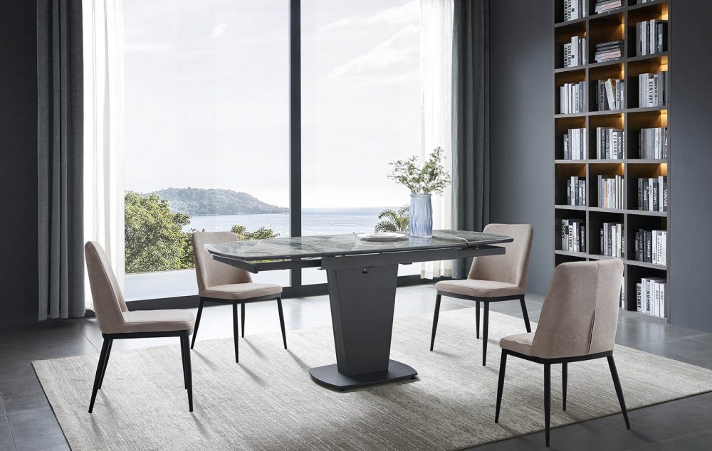 Обеденный стол B2417-6 темно-серая керамика из Италии