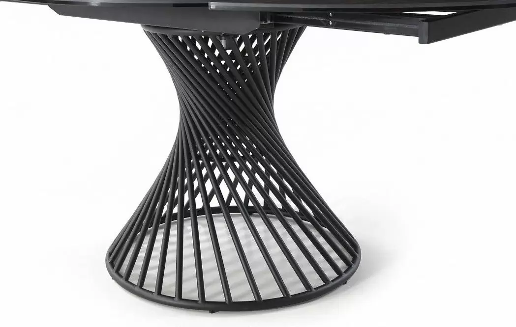 Стол раскладной Tornado 120-180, темная керамика/черный из Италии