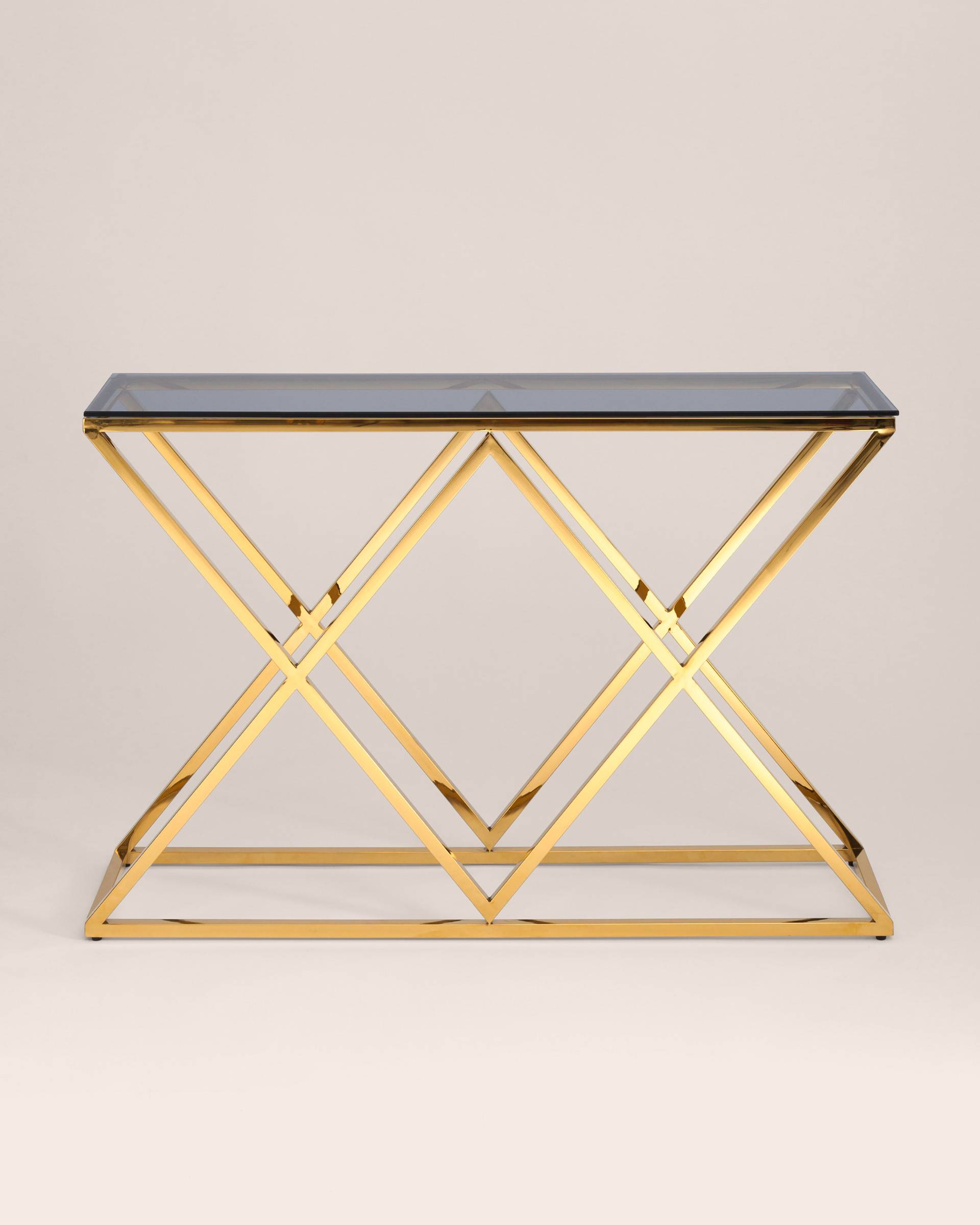 Консоль ИНСИГНИЯ 115*30 золото стекло smoke из Италии