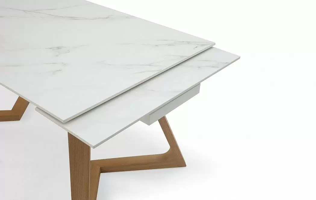 Стол раскладной Sorrento 160-220, белая керамика/ясень из Италии