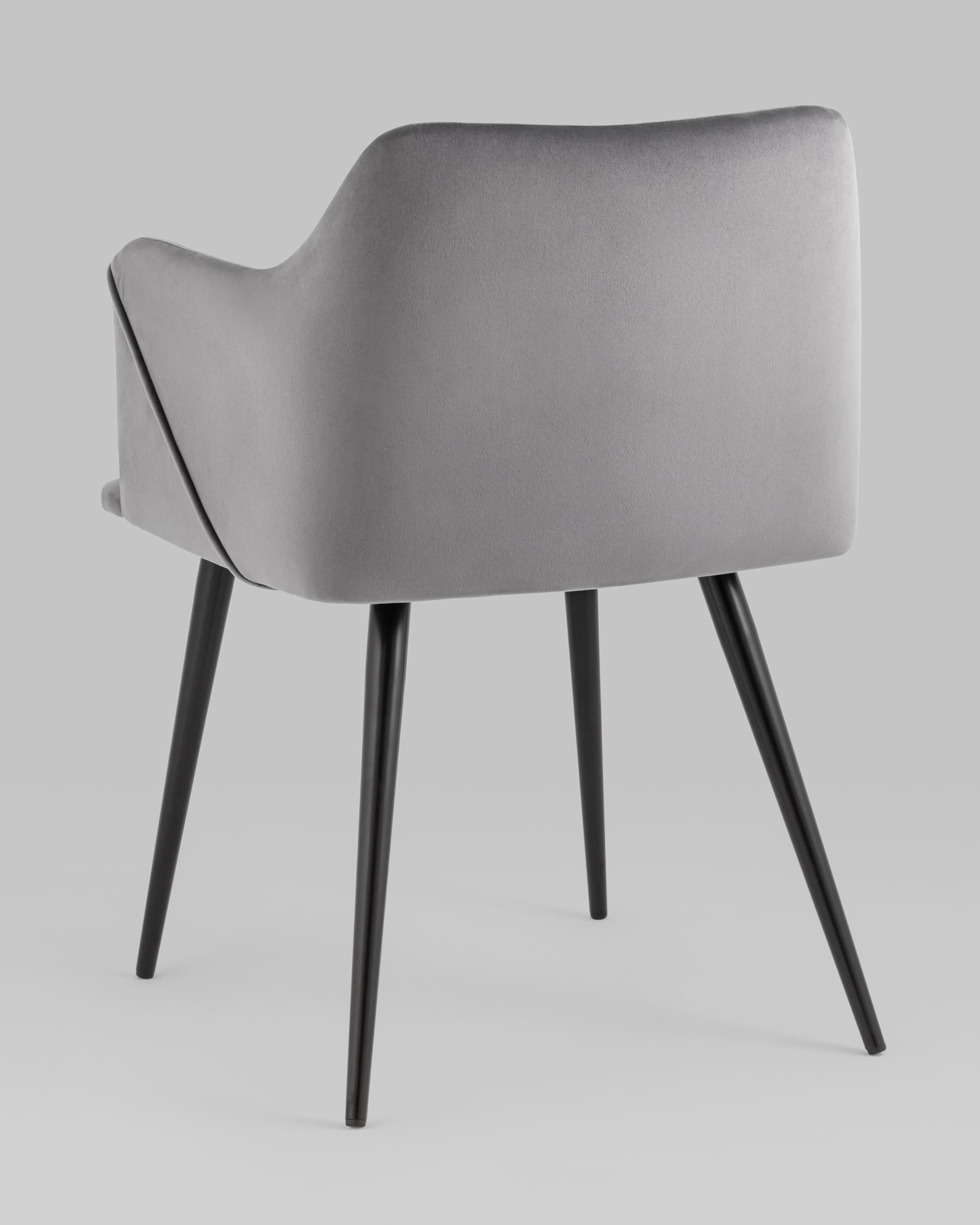 Стул с подлокотниками Джоэл велюр серый из Италии