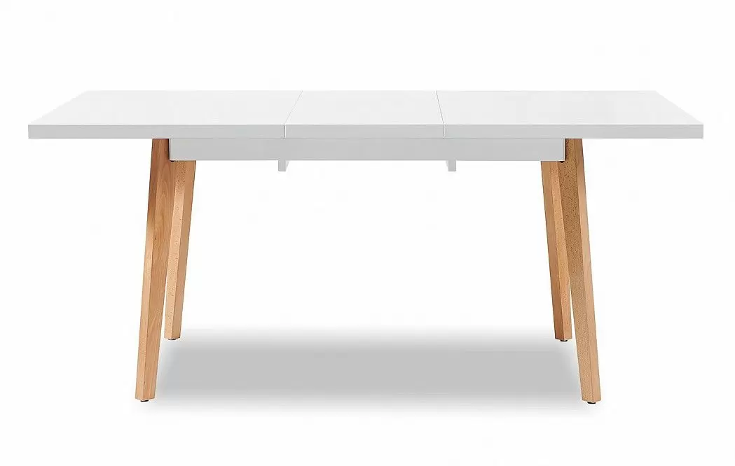 Стол раскладной Pamela 130-170, белый матовый/бук из Италии