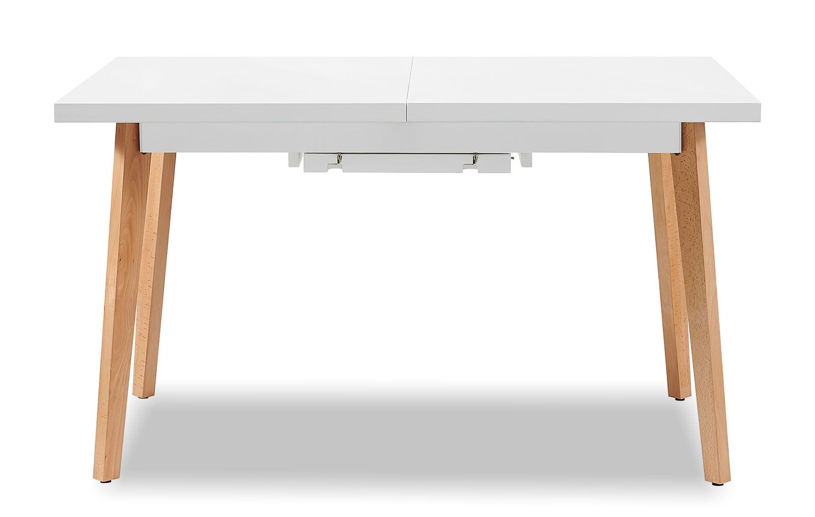 Стол раскладной Pamela 130-170, белый матовый/бук из Италии